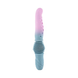 Gender X Tentacle Thruster Vibrator Multicolor with a realistic tentacle shape in blue and pink.