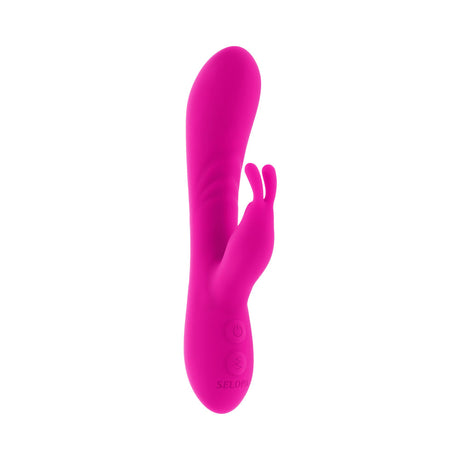 Selopa Robust Rabbit Silicone Vibrator Pink is a vibrant dual-action pleasure toy for G-spot and clitoral stimulation.