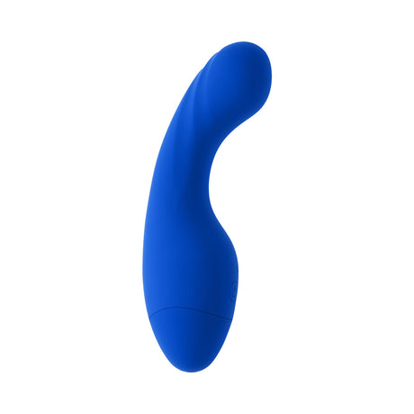 Selopa Siren G Silicone Rechargeable Vibrator Blue showcasing its sleek design and vibrant color.
