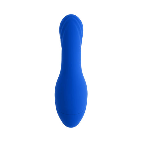 Selopa Siren G Silicone Rechargeable Vibrator Blue with a smooth, contoured design in a vivid blue finish.