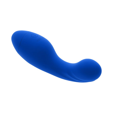 Selopa Siren G Silicone Rechargeable Vibrator Blue in sleek, curved design for G-spot pleasure.