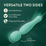 Blush Collection Amelia Massage Wand Seafoam showcasing dual-sided pleasure and G-spot stimulation.