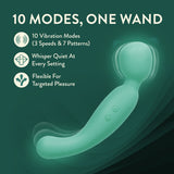 Blush Collection Amelia Massage Wand Seafoam showcasing 10 vibration modes for targeted pleasure.
