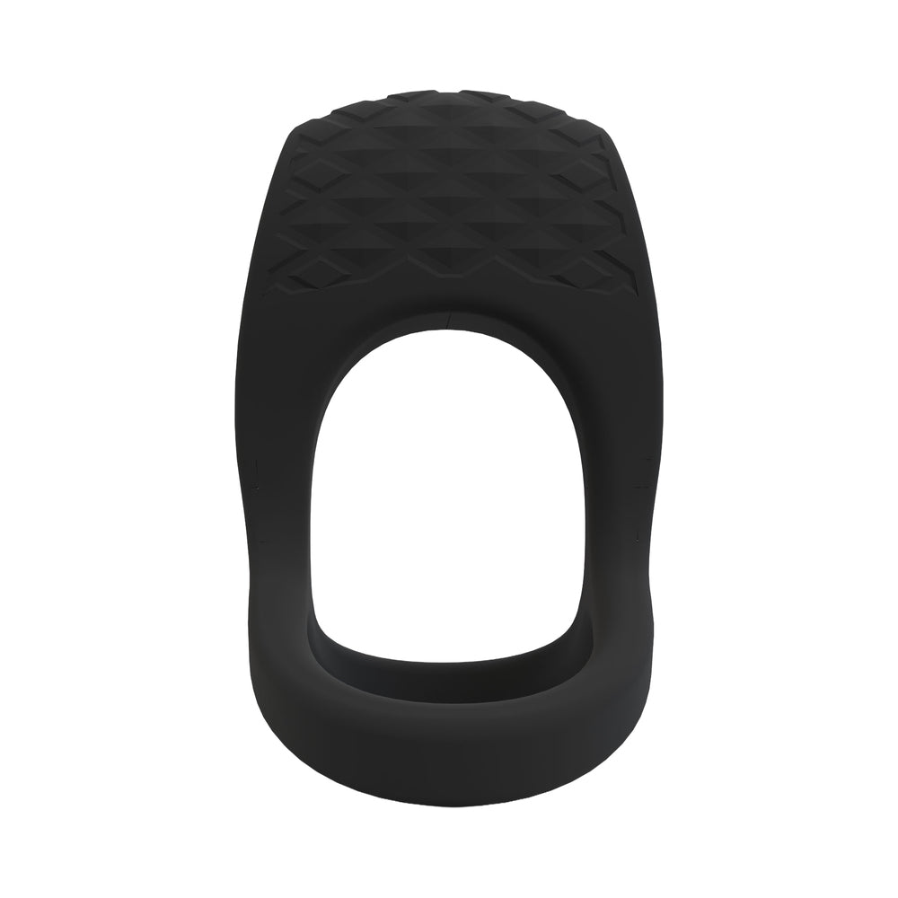 Screaming O Big O Pro Strapped Vibrating Ring Black showing a sleek silicone design and ergonomic shape.