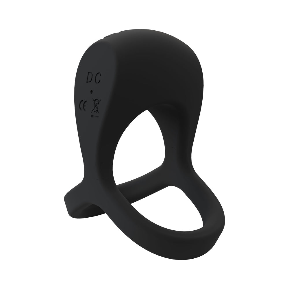 Screaming O Big O Pro Strapped Vibrating Ring Black showcasing the silicone material and ergonomic design.