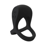 Screaming O Big O Pro Strapped Vibrating Ring Black showcasing the silicone material and ergonomic design.