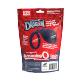 Screamin' Dragon Storm Dragon G-spot Texture Ring Blue packaging showing features and benefits of the product.