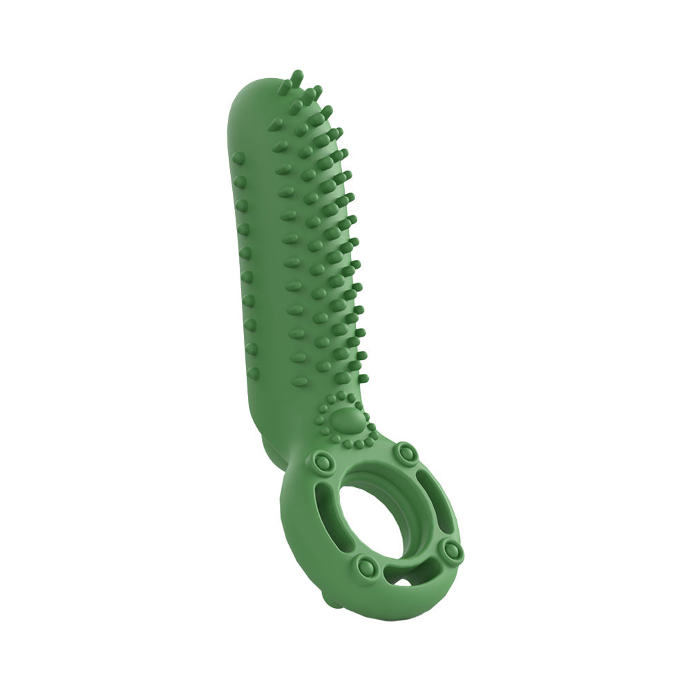 Screaming O Ride The Pickle Pleasure Ring Green novelty pleasure ring with playful design and textured surface.