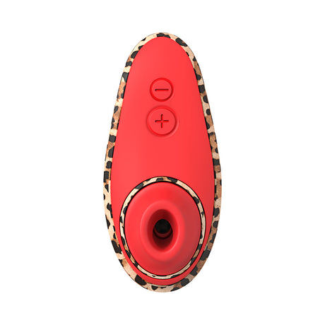 Womanizer Liberty 2 Leopard Air Pulse Clitoral Stimulator in red with leopard print details.