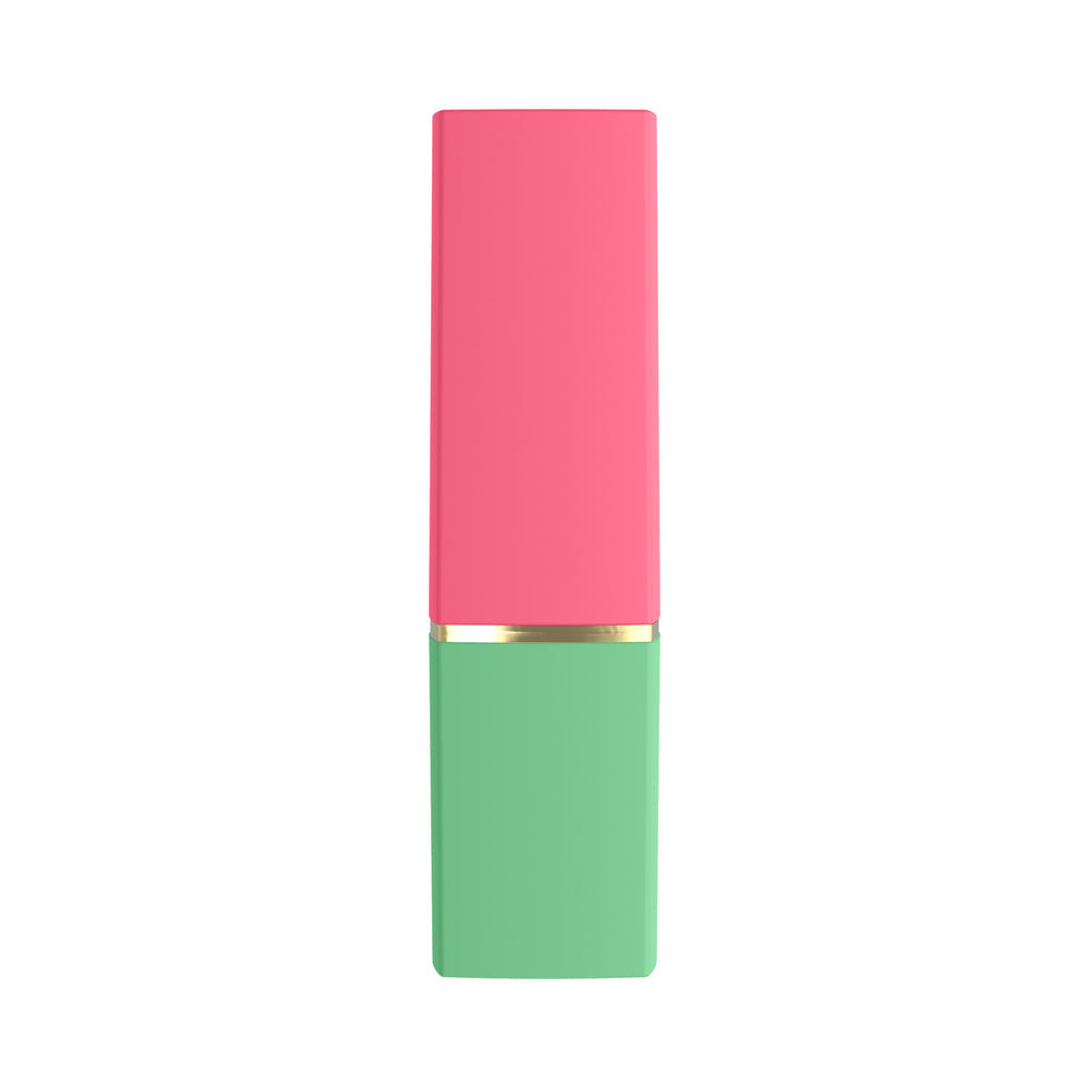 Womanizer Beauty Clitoral Stimulator Green Pink in a compact lipstick design for discreet pleasure.