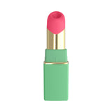 Womanizer Beauty Clitoral Stimulator Green Pink in lipstick design for discreet, on-the-go pleasure.