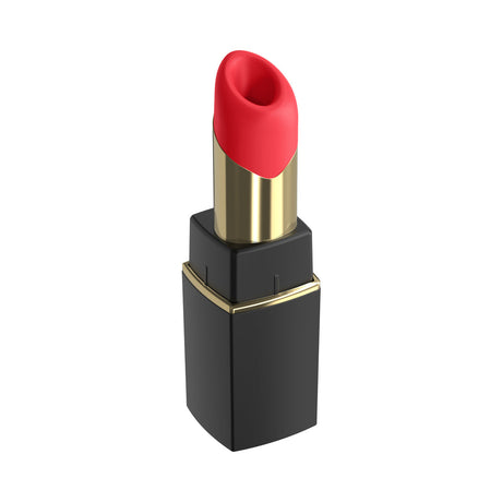 Womanizer Beauty Air Pulse Stimulator Black & Gold design resembling a lipstick tube in red and gold.