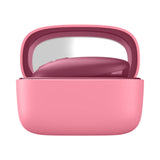 Womanizer Snap Clitoral Stimulator Crushed Berry in a pink charging case with mirror.