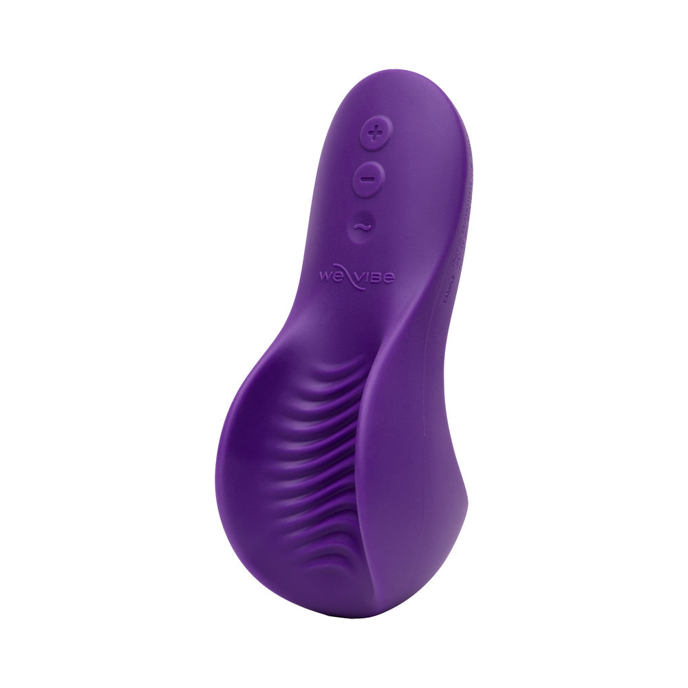 We-Vibe Shared Touch Couples Grinding Vibrator Purple showing dual-sided shape for synchronized pleasure.