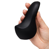 We-Vibe Shared Touch Rechargeable Vibrator Black held in hand, showcasing its sleek design and ergonomic shape.