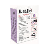 Adam & Eve Eve's Silicone Strap On Play 5-piece Set packaging, featuring harness and silicone dildos for couples.