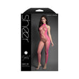 Fantasy Lingerie Tempt Me Open Crotch Halter Bodystocking in pink, showcasing a sheer, head-to-toe design from the Crystal Club collection.