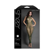 Fantasy Lingerie Keep Looking Open Crotch Bodystocking in sheer design with halter neck and footless style.