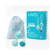 UVA Kegel Balls Set With 3 Progressive Weights featuring silicone balls and pouch for pelvic floor training.