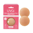UVA Caramel Non-Adhesive Round Nipple Covers package displaying ultra-slim, adhesive-free nipple covers.