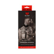 Sei Mio Harnessing Potential Body Harness With Cuffs packaging featuring a couple exploring power exchange.