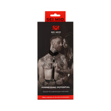 Sei Mio Harnessing Potential Body Harness With Cuffs packaging featuring a couple exploring power exchange.