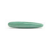 Chakrubs Indian Jade Slim Stone Dildo shown from the side, highlighting its sleek, natural jade design.