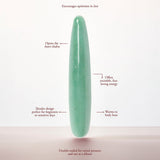Chakrubs Indian Jade Slim Stone Dildo with a slender design, doubles as a dilator, encouraging love and warmth.