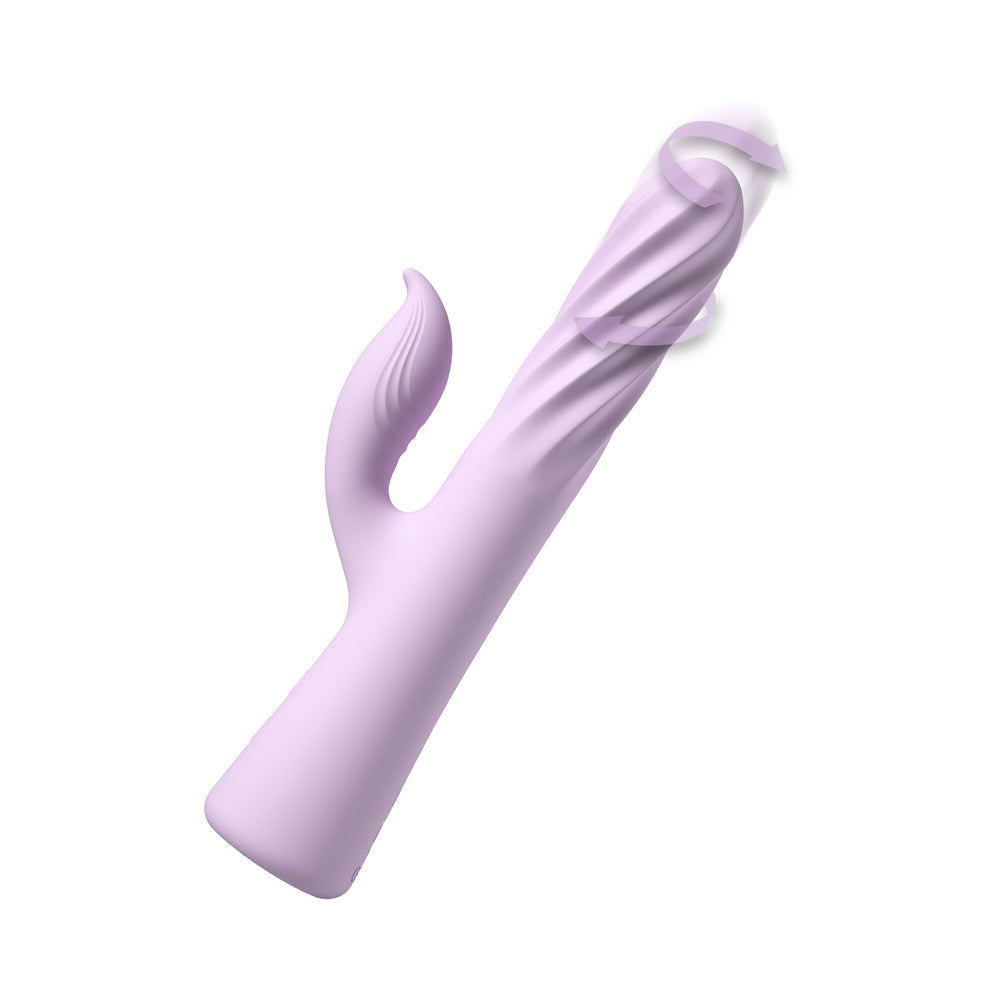 Fantasy For Her Fantasy Twist Rabbit Vibrator Purple with twisting, thrusting dual-action for immersive stimulation.