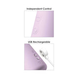 Independent control and USB rechargeable features of Fantasy For Her Fantasy Twist Rabbit Vibrator Purple.