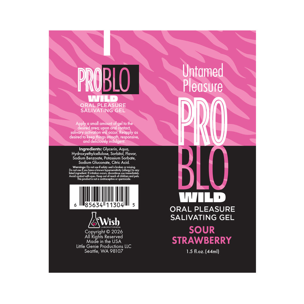 Problo Wild Oral Pleasure Gel Sour Strawberry 1.5 Oz - Image 2
