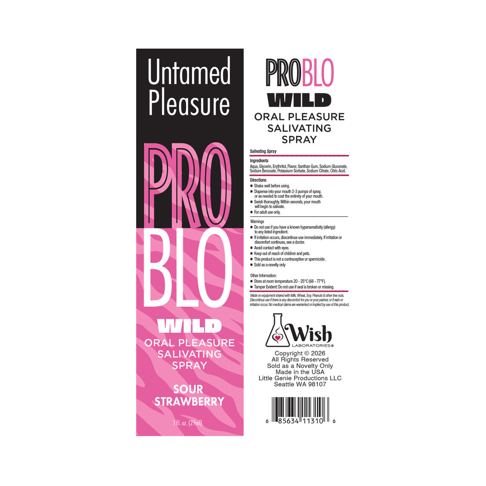 Problo Wild Salivating Spray Sour Strawberry 1 Oz - Image 2