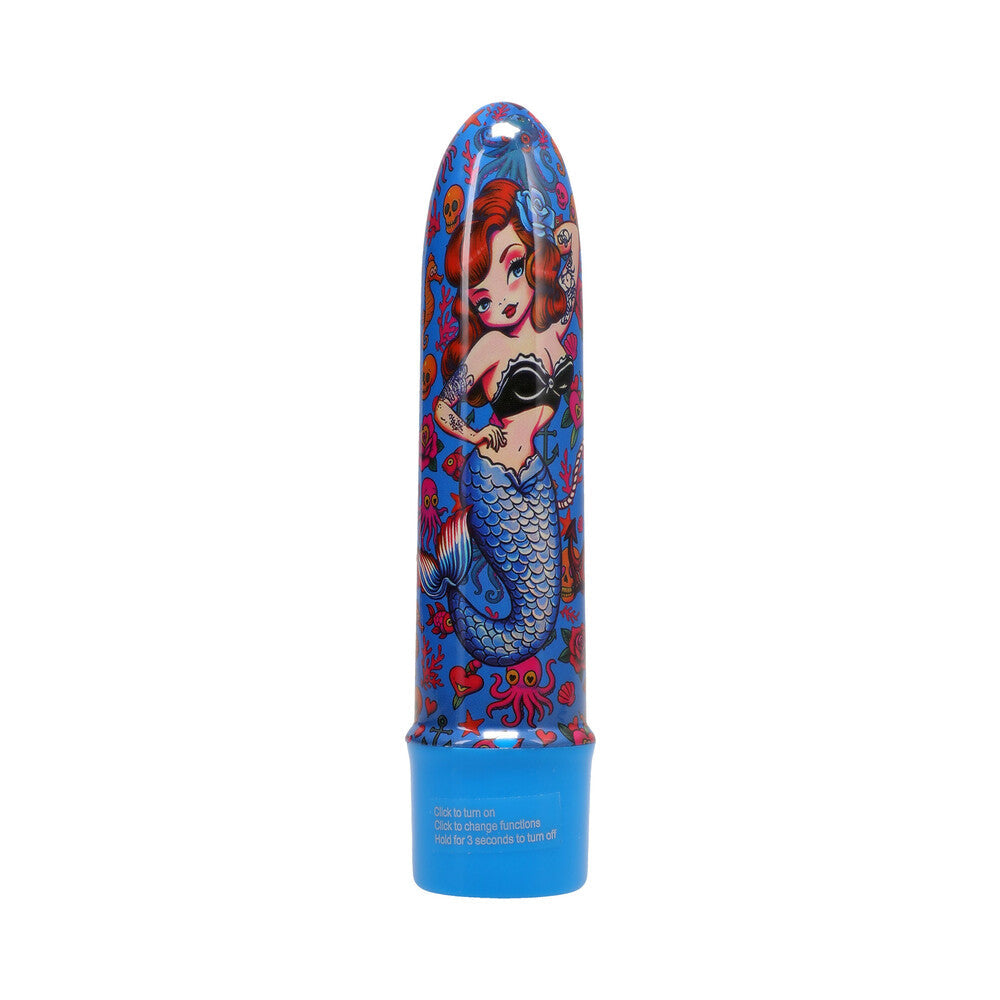 Into The C Mervibes 5 inch Vibe Blue featuring a playful mermaid design for a tropical experience.