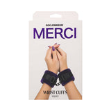 Merci Velvet Wrist Cuffs Violet/Black - Image 4