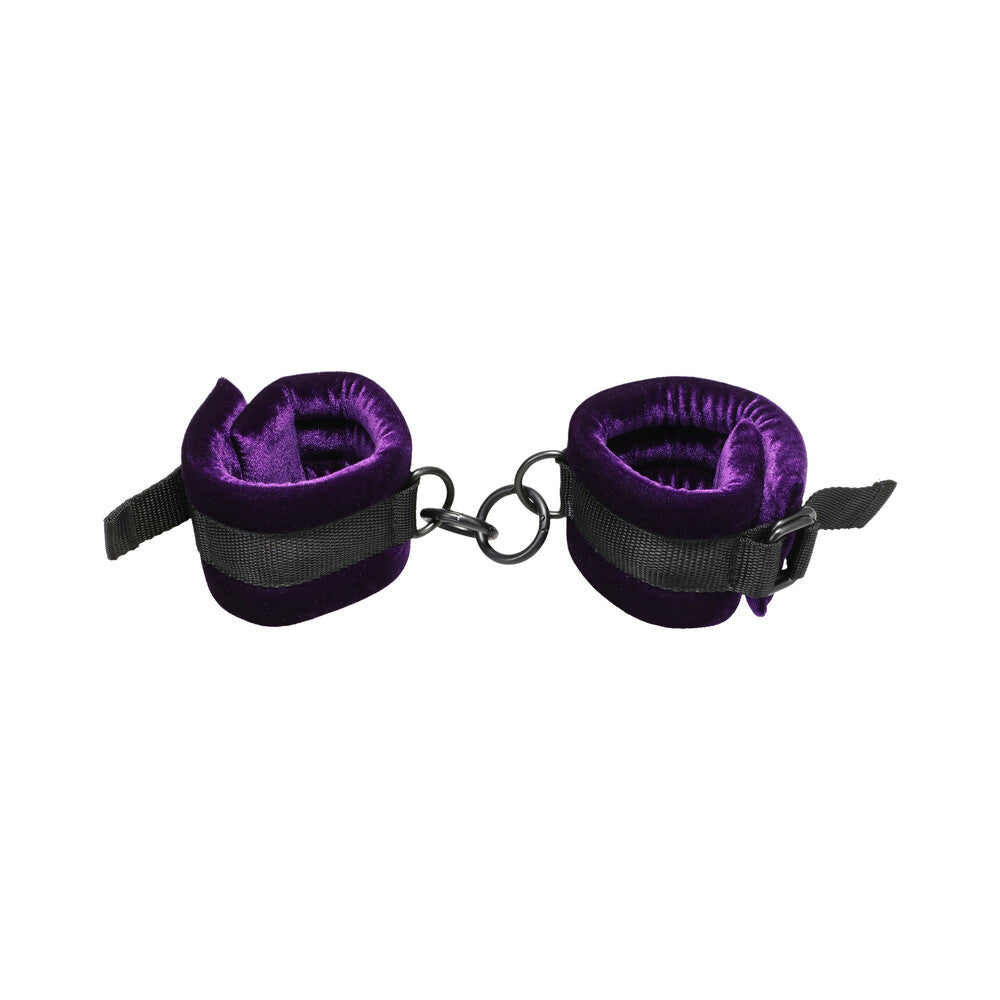 Merci Velvet Ankle Cuffs Violet Black - Image 2