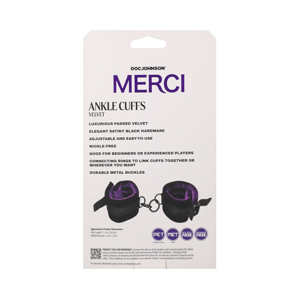 Merci Velvet Ankle Cuffs Violet Black - Image 5