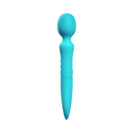 Femmefunn Solia Wand Vibrator Turquoise, sleek design for deep stimulation and full-body massage.