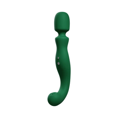 Femmefunn Naya Wand Vibrator Dark Green with flexible head and ergonomic design for full-body pleasure.