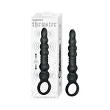 Nasstoys Thruster Silicone Thrusting Vibrator Black with packaging and design features displayed.