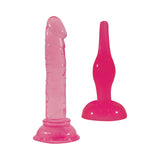 Nasstoys Smart-Ass Anal Plug Assortment Pink featuring two different playful silicone plugs in vibrant pink.