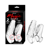 Nasstoys Magic Dual Penis Sleeve Kit Clear featuring two textured sleeves for added girth and stimulation.