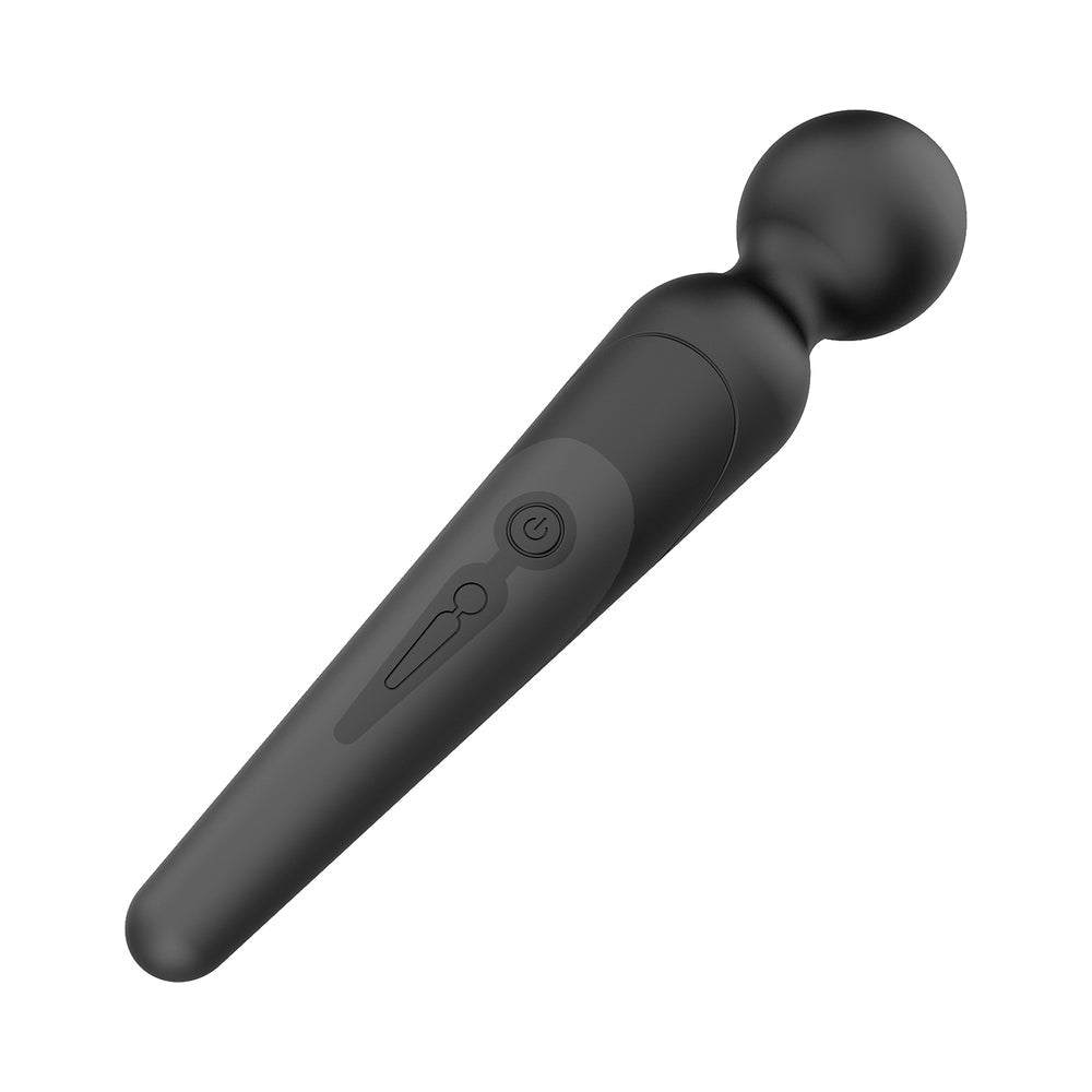 Amazing Wizwand Rechargeable Wand Massager Black in sleek black design with soft silicone finish.