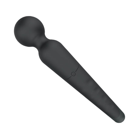 Amazing Wizwand Rechargeable Wand Massager Black in sleek black design with a flexible head for soothing massages.