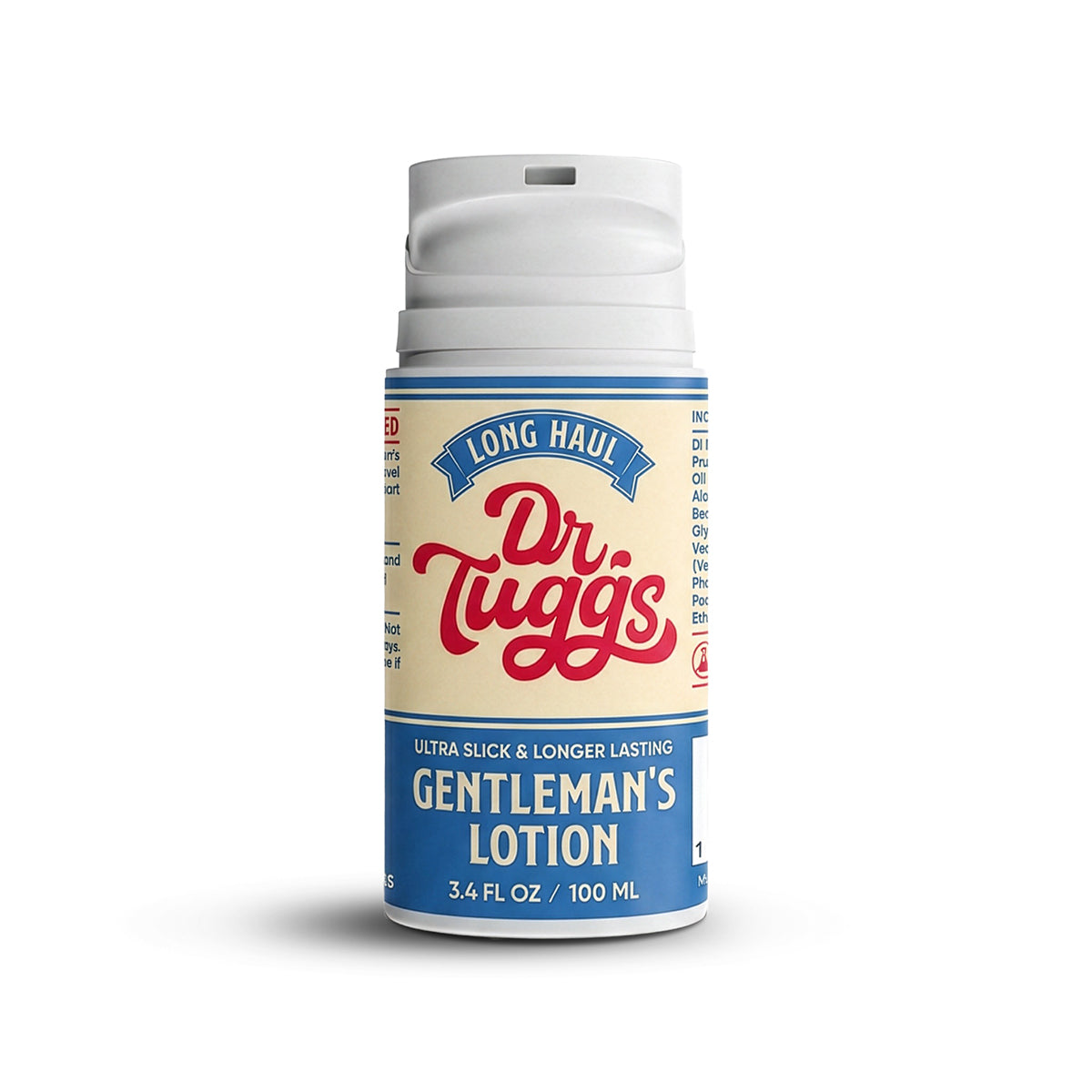 Dr Tuggs Long Haul Gentleman's Masturbation Lotion 3.4 Oz bottle with ultra slick formula.