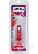 Crystal Jellies Anal Delight Anal Plug 5 inch Pink displayed in colorful packaging with clear front.