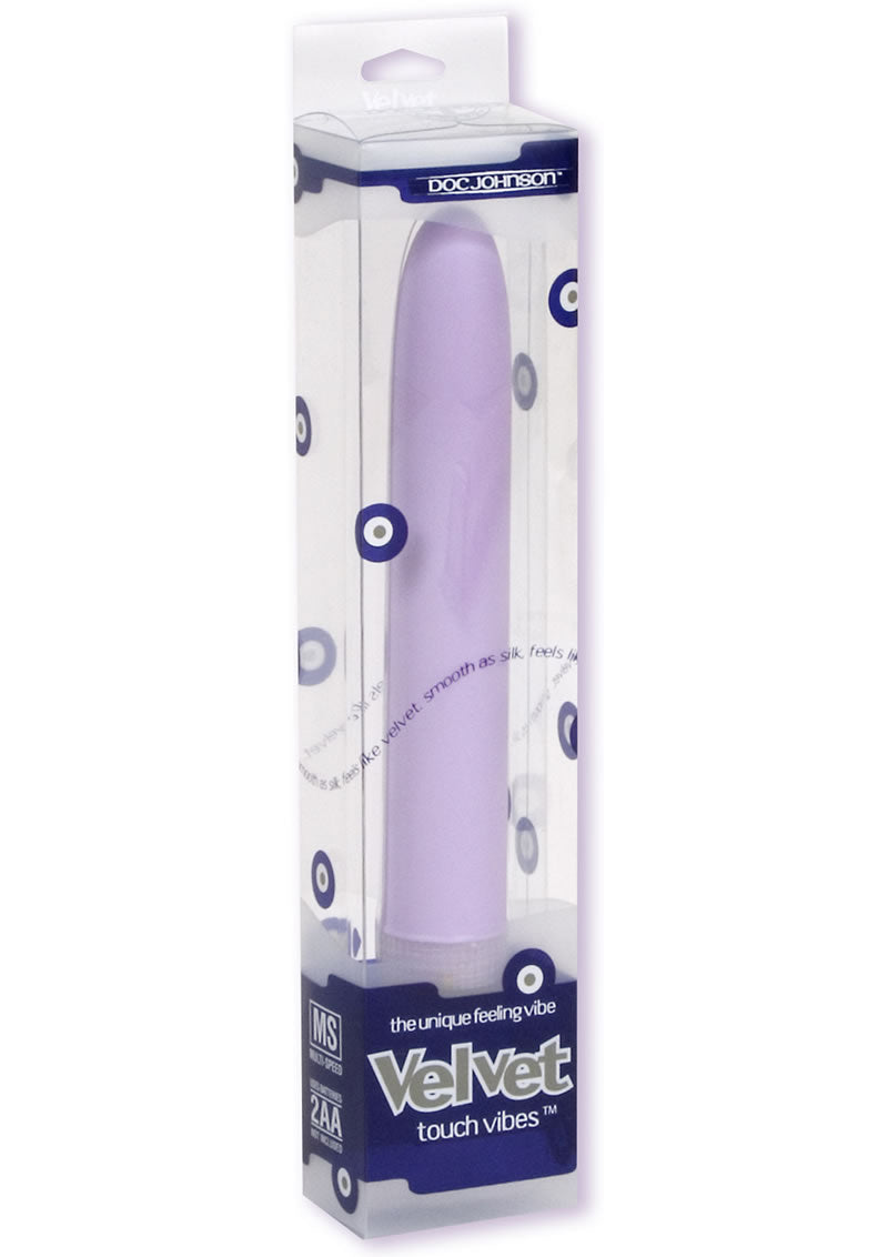 Velvet Touch Vibes Waterproof Vibrator 7 inch Lavender packaged in sleek, stylish box for effortless pleasure.