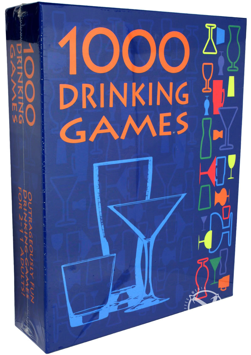 Kheper Games 1000 Drinking Games Adult Party Game box featuring fun drink challenges and vibrant graphics.