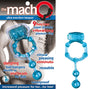 The Macho Ultra Erection Keeper Vibrating Cock Ring Blue showcasing its unique design for enhanced pleasure.