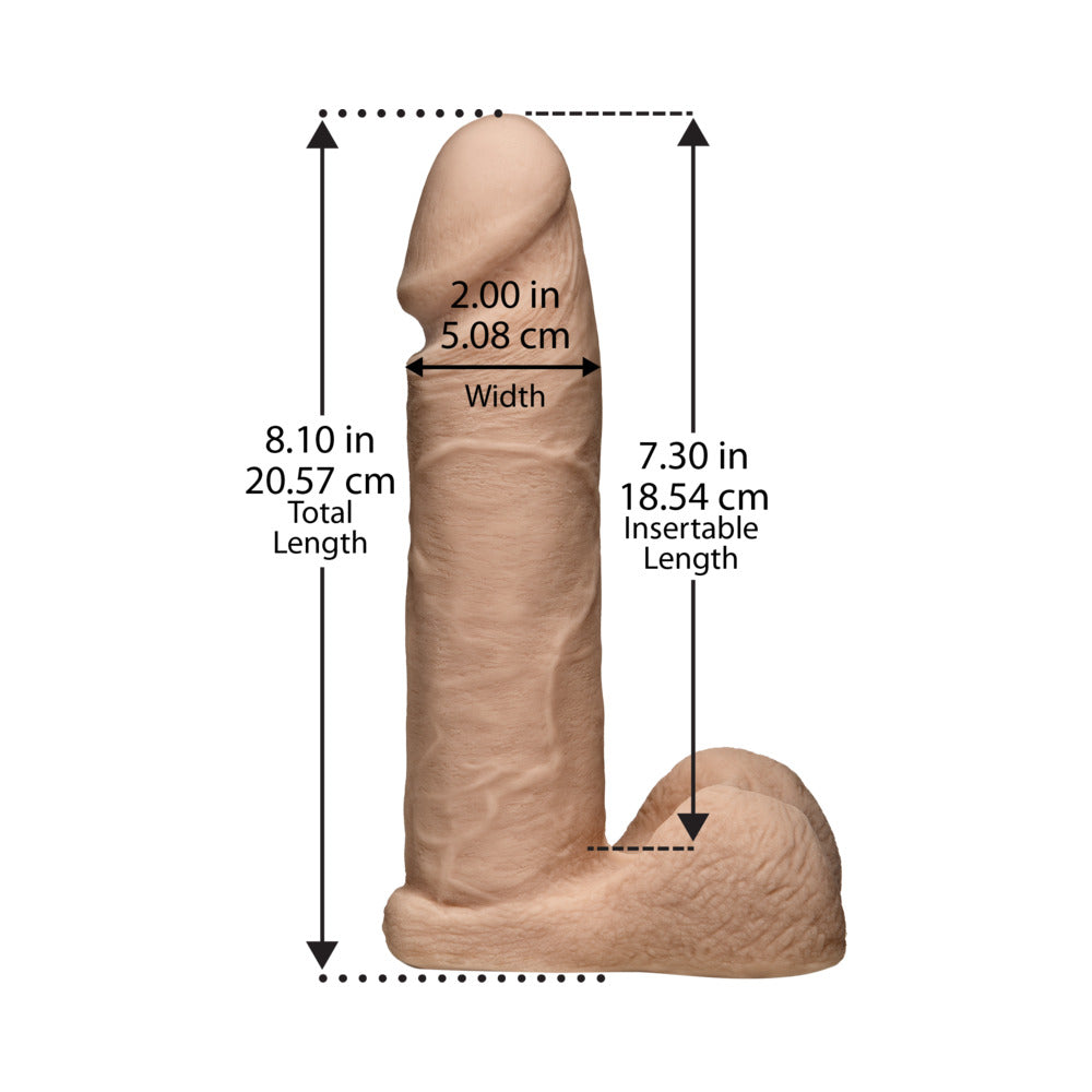 Vac-U-Lock - 8-Inch ULTRASKYN Cock - With Ultra Harness White
