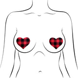Pastease Buffalo Plaid Heart Pasties Red